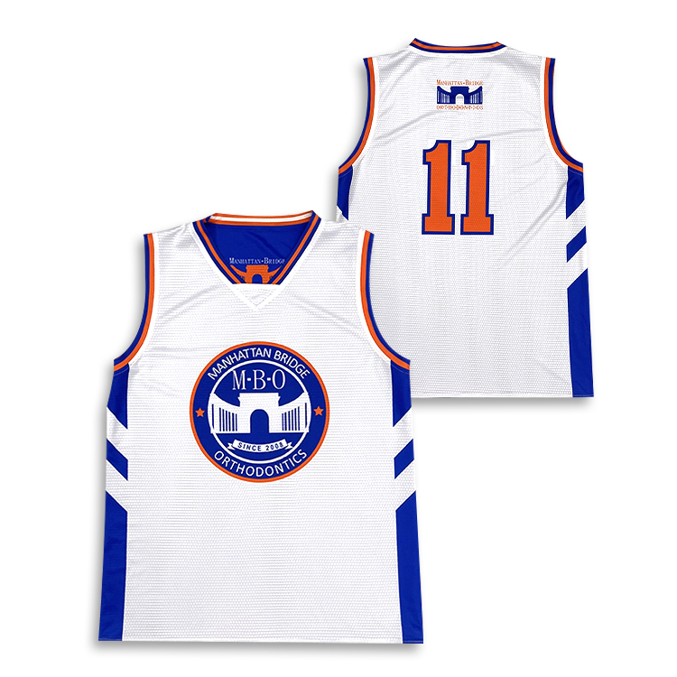 Blue White Mens Reversible Practice Basketball Jersey