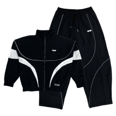 Oversized Sports Tracksuit Patchwork Jacket And Pants Set