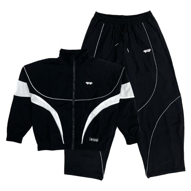 Oversized Sports Tracksuit Patchwork Jacket And Pants Set