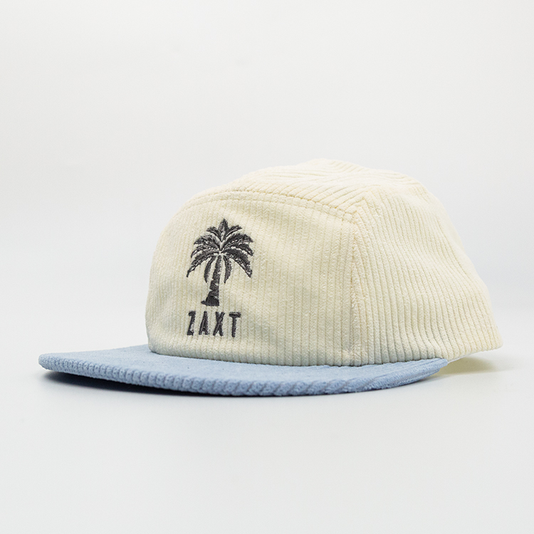 Custom Corduroy Snapback Cap Embroidery Camp Hat
