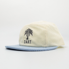 Custom Corduroy Snapback Cap Embroidery Camp Hat