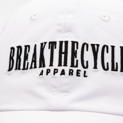 Sports Hat White Embroidery Unstructured Baseball Cap