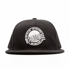 Flat-Brimmed Hat Embroidery Black Baseball Cap