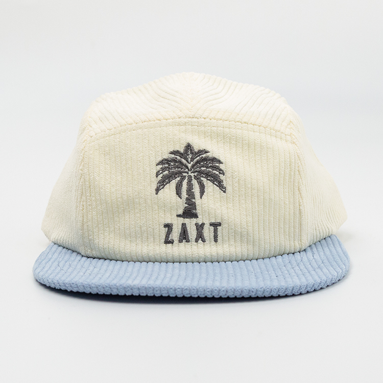 Custom Corduroy Snapback Cap Embroidery Camp Hat