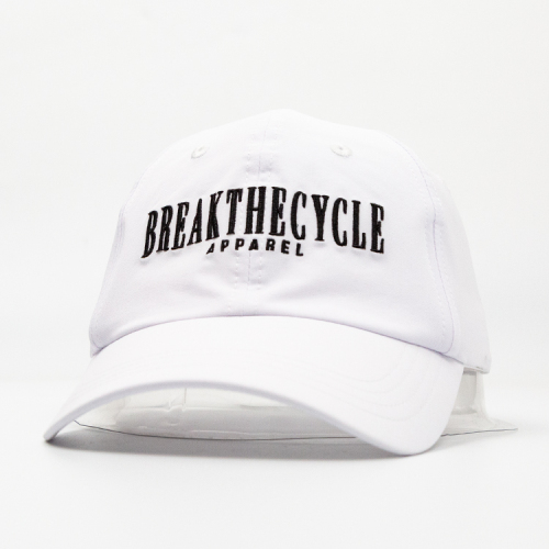 Sports Hat White Embroidery Unstructured Baseball Cap