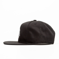 Flat-Brimmed Hat Embroidery Black Baseball Cap