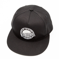 Flat-Brimmed Hat Embroidery Black Baseball Cap