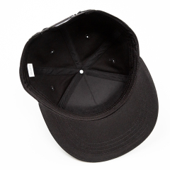 Flat-Brimmed Hat Embroidery Black Baseball Cap