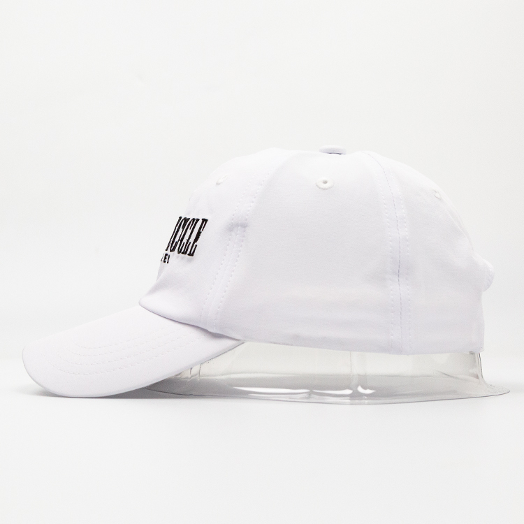 Sports Hat White Embroidery Unstructured Baseball Cap