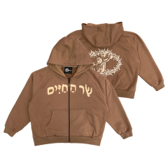 Fashion Sports Hooded Embroidery Design Zip-Up Sweatshirt
