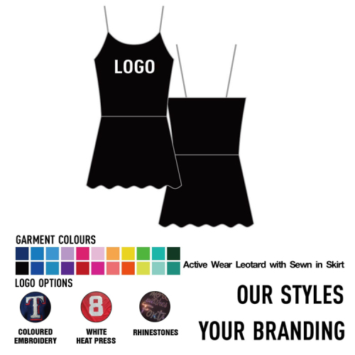 Active Wear Leotard Sewn in Skirt