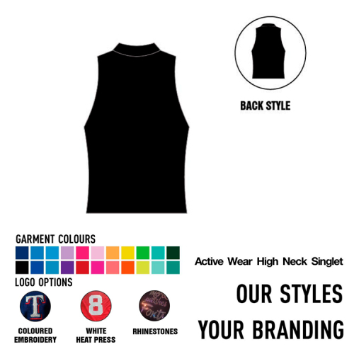 Active Wear High Neck Singlets