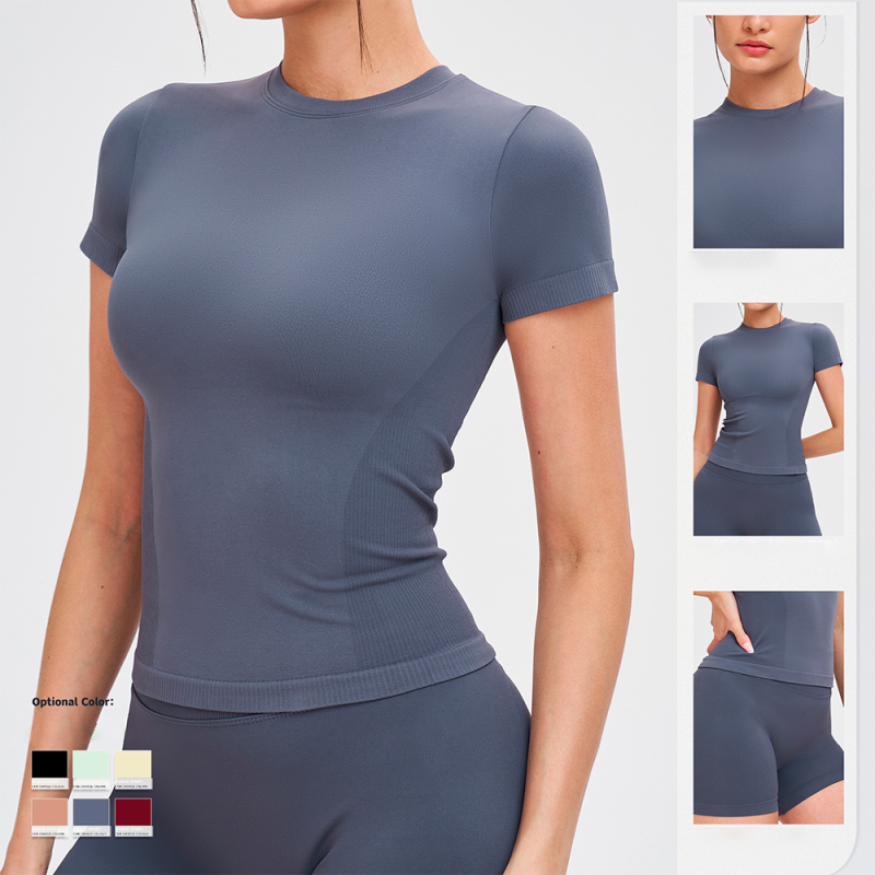Premium High Elasticity Short Sleeve Yoga Tops