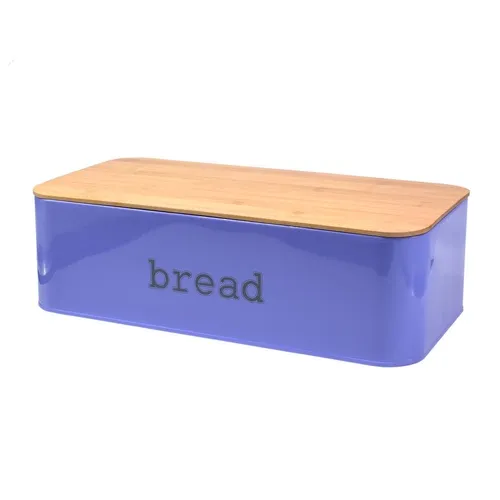 Large rectangle bread bin with thin bamboo lid
