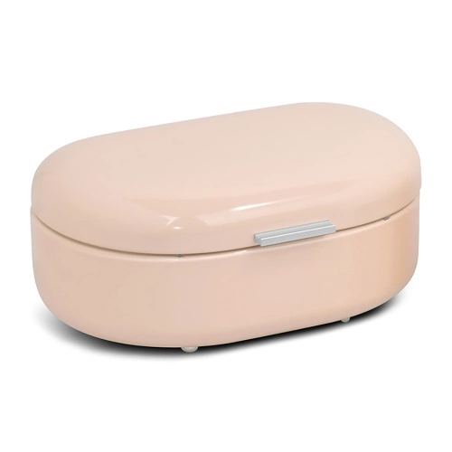 Bean shape bread bin with aluminium handle