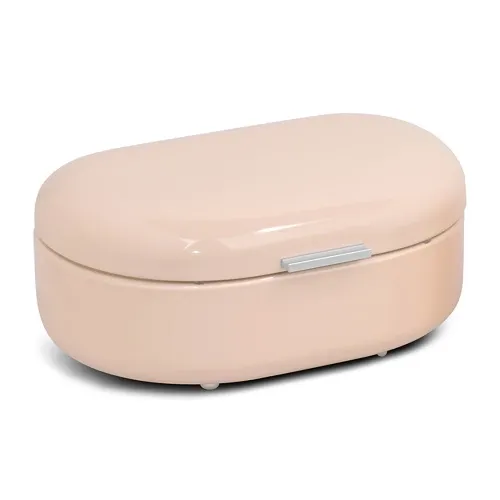 Bean shape bread bin with aluminium handle