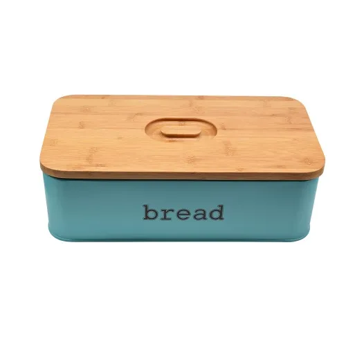 Bamboo or wooden lid Large rectangle bread box