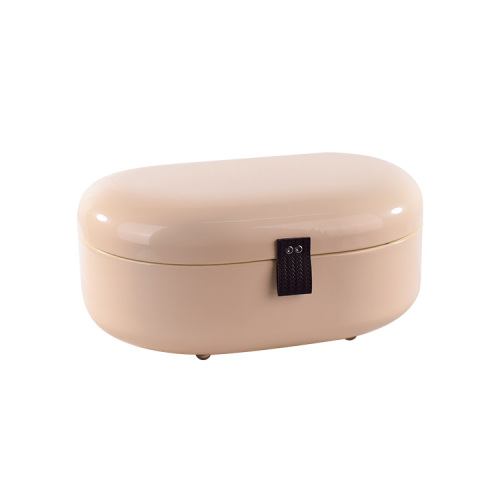 Bean shape bread bin with leather handle
