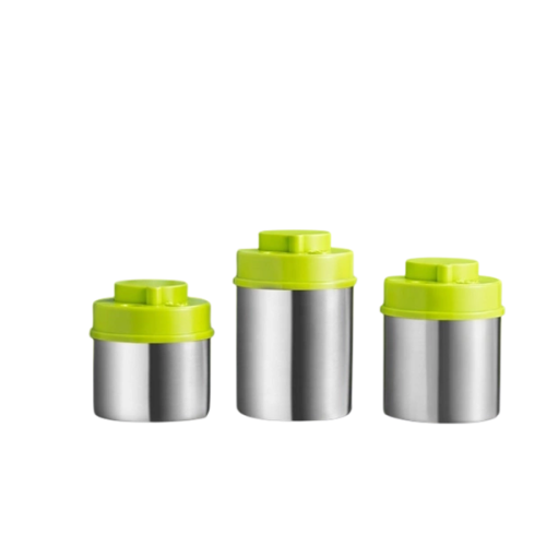 Plastic Lid Stainless Steel Airtight Canister