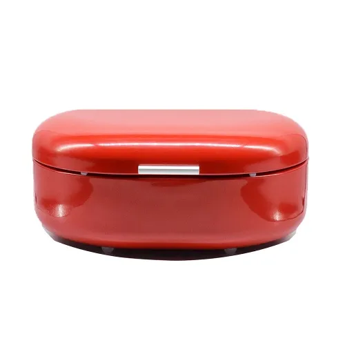 Bean shape bread bin with aluminium handle
