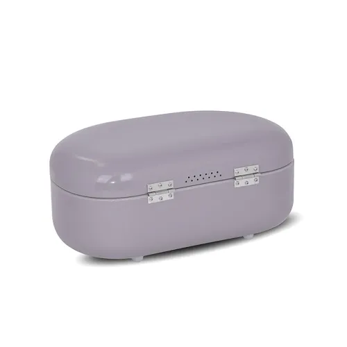 Bean shape bread bin with aluminium handle