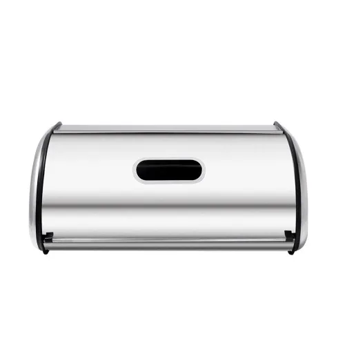 Stainless steel roll top bread box
