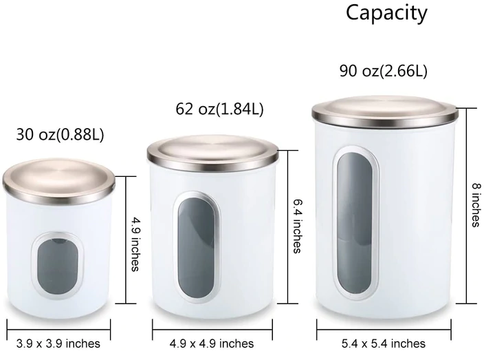 Window kitchen canister with lid