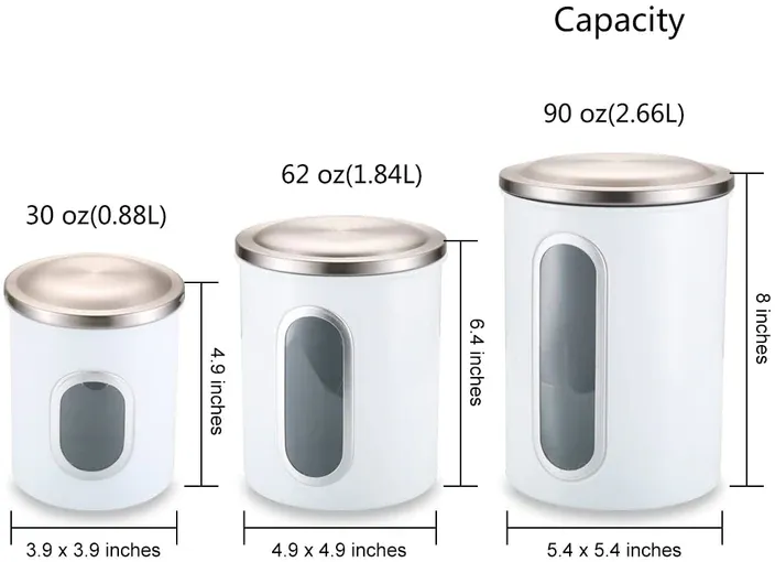 Window kitchen canister with lid