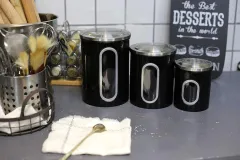 Window kitchen canister with lid