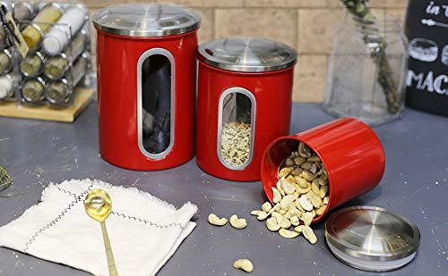 Window kitchen canister with lid