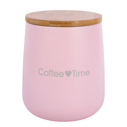 Food canister with bamboo lid
