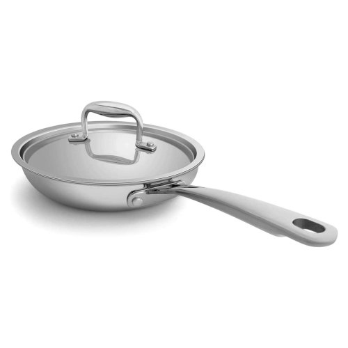 8-Inch Fry Pan with Lid, 3-ply, 18/8 Stainless Steel