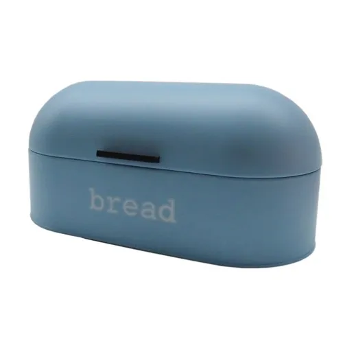 Oval bullet shape metal bread bin
