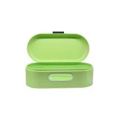 Large metal oval bread bin with viewing window