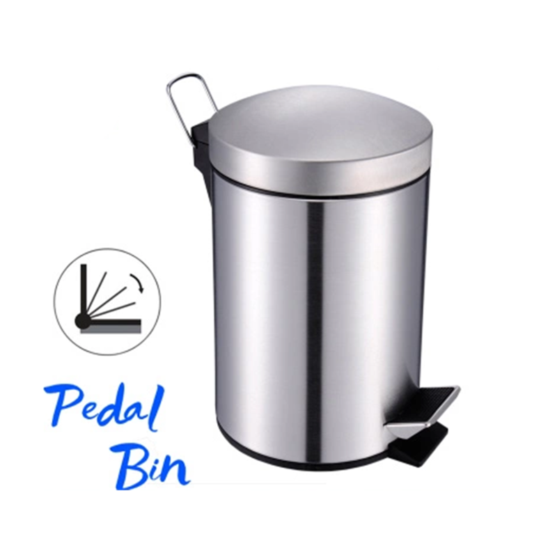 Modern Slim Round Shape Stainless Steel Waste Bin