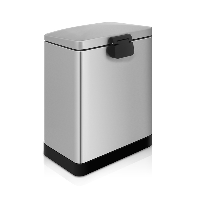 12L Rectangle Shape Brush Finish Foot Step Bin