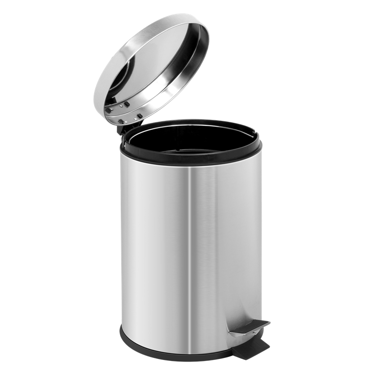 12L Mirror Finish Round Shape Foot Step Bin