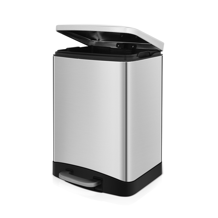 12L Rectangle Shape Brush Finish Foot Step Bin