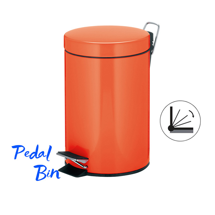 12L Mirror Finish Round Shape Foot Step Bin