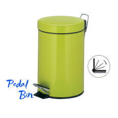 12L Mirror Finish Round Shape Foot Step Bin