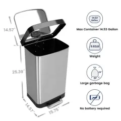 Foot Operation 410 Coating Stainless Steel Trash Can