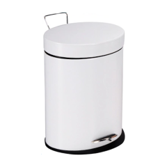 Oval shape design powder coating foot pedal bin