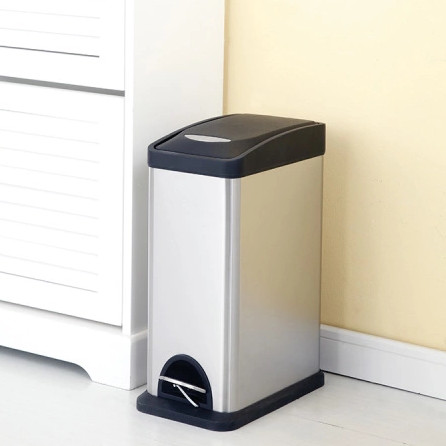 8L Slim Pedal Bin with Plastic Lid