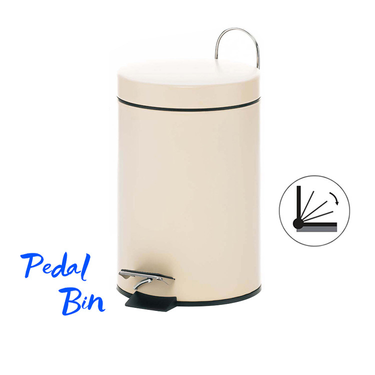 12L Mirror Finish Round Shape Foot Step Bin