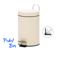 12L Mirror Finish Round Shape Foot Step Bin