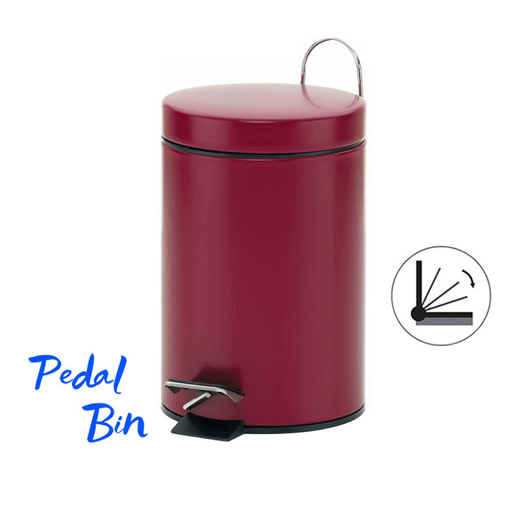 12L Mirror Finish Round Shape Foot Step Bin