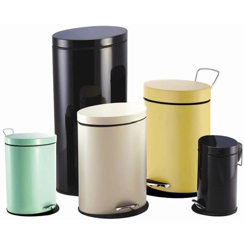 Oval shape design powder coating foot pedal bin