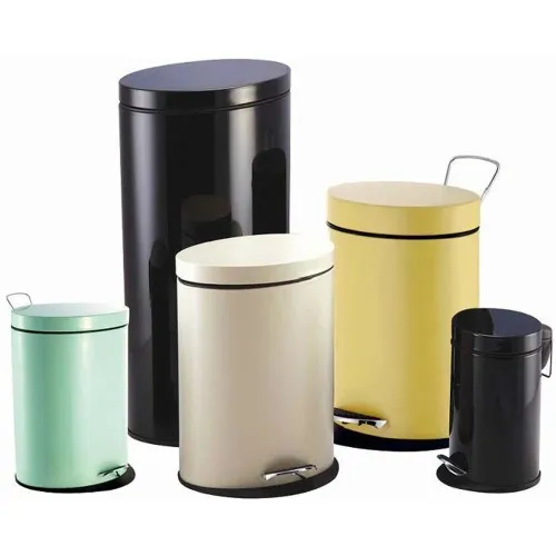 Oval shape design powder coating foot pedal bin