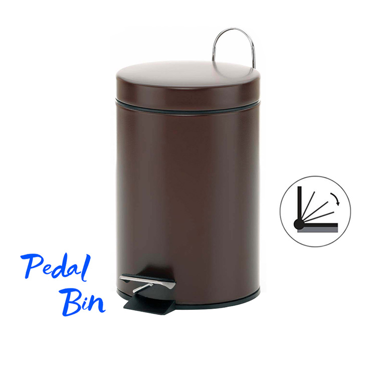 12L Mirror Finish Round Shape Foot Step Bin