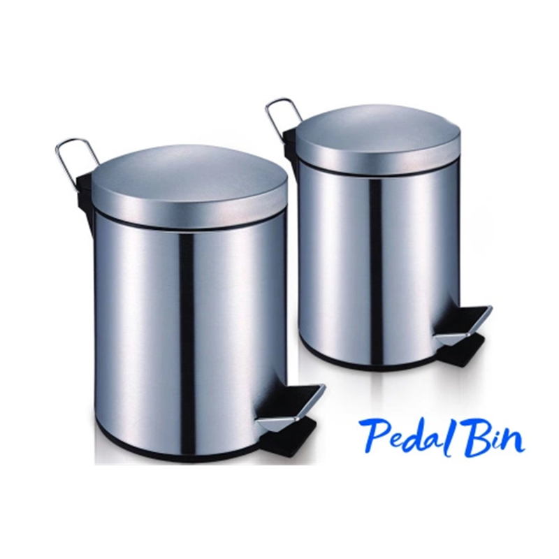Hotel Stainless Steel Round Metal Garbage Can